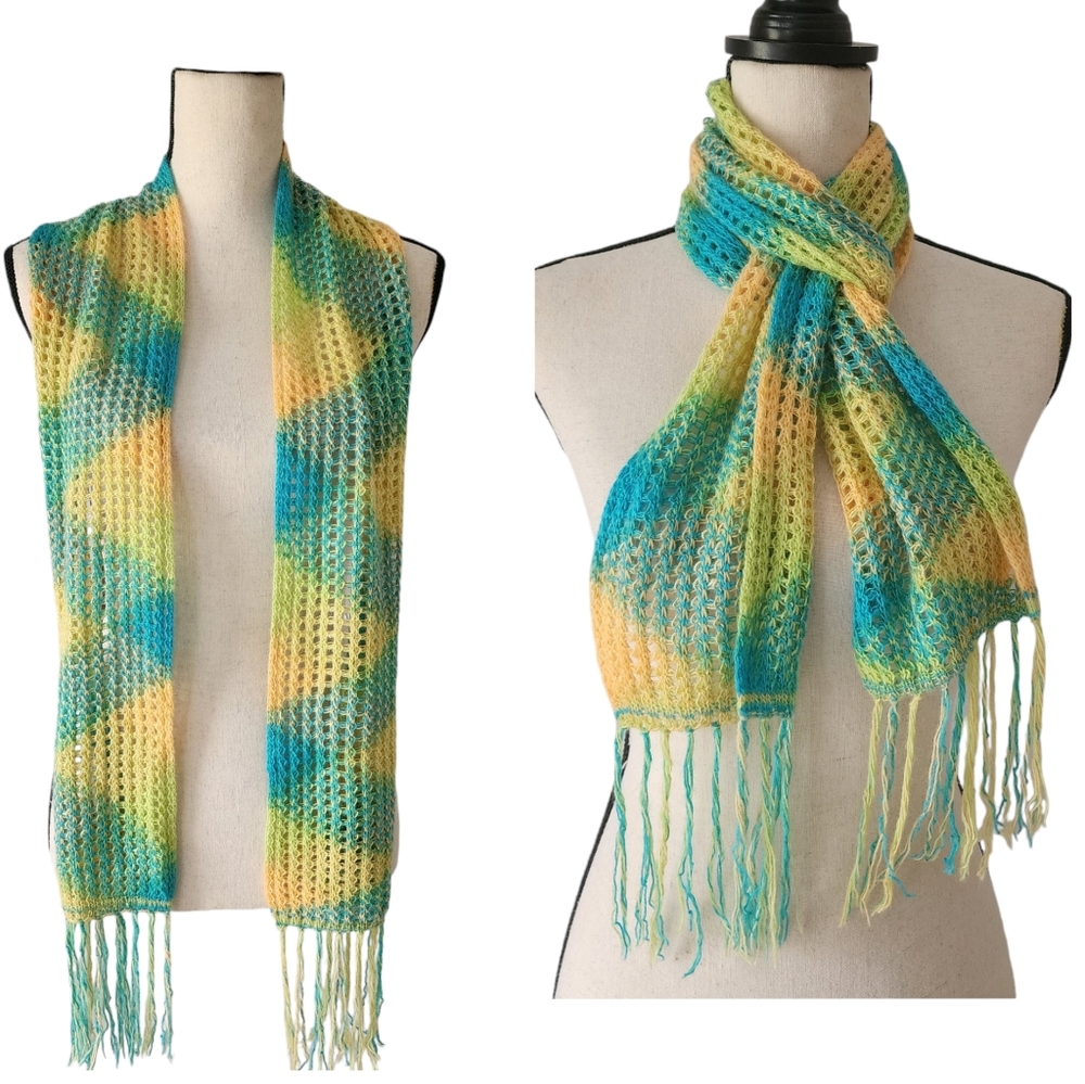 Peruvian Alpaca Genuino Hand Made Ombre Fringed Scarf